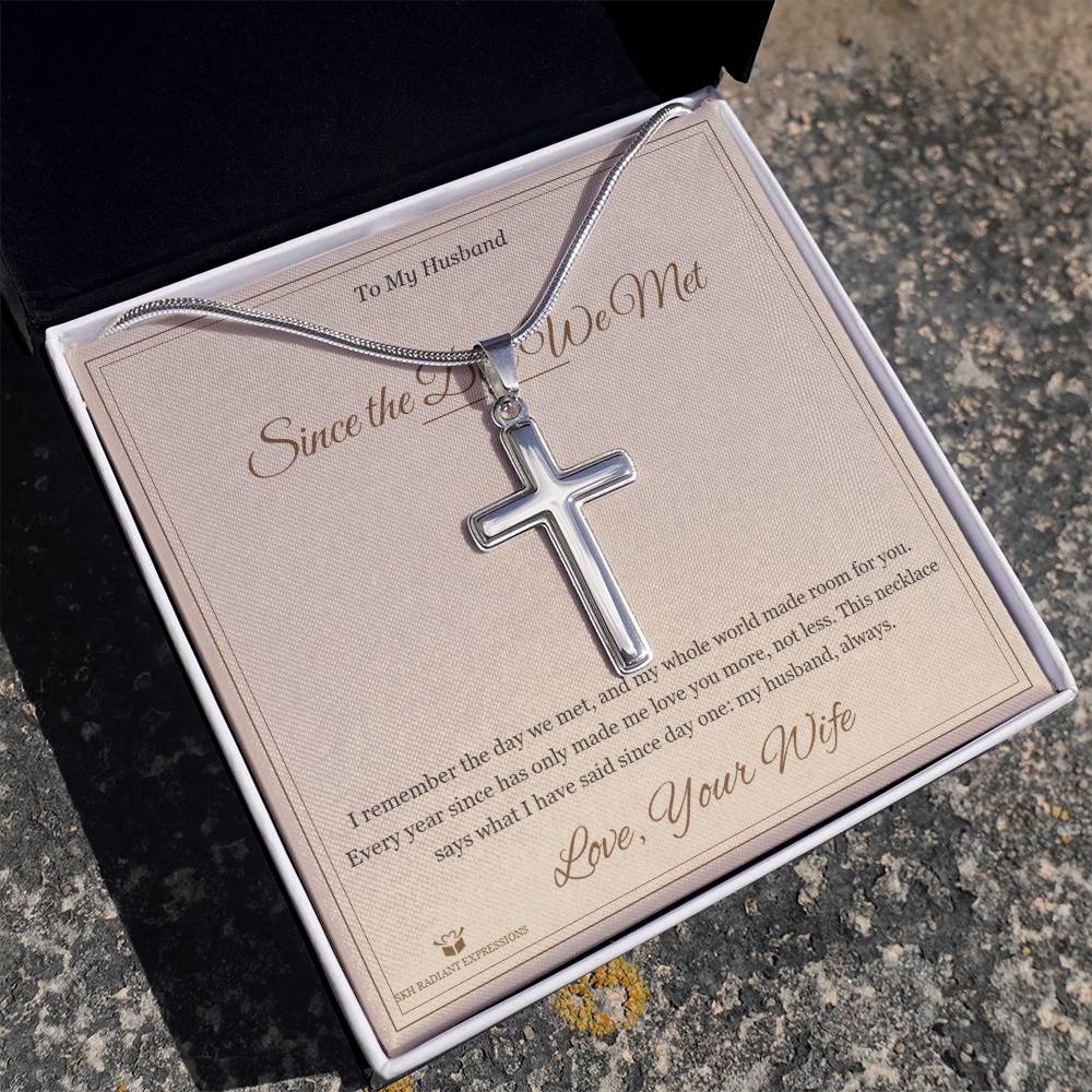 Since the Day We Met - Artisan Cross Necklace for Husband