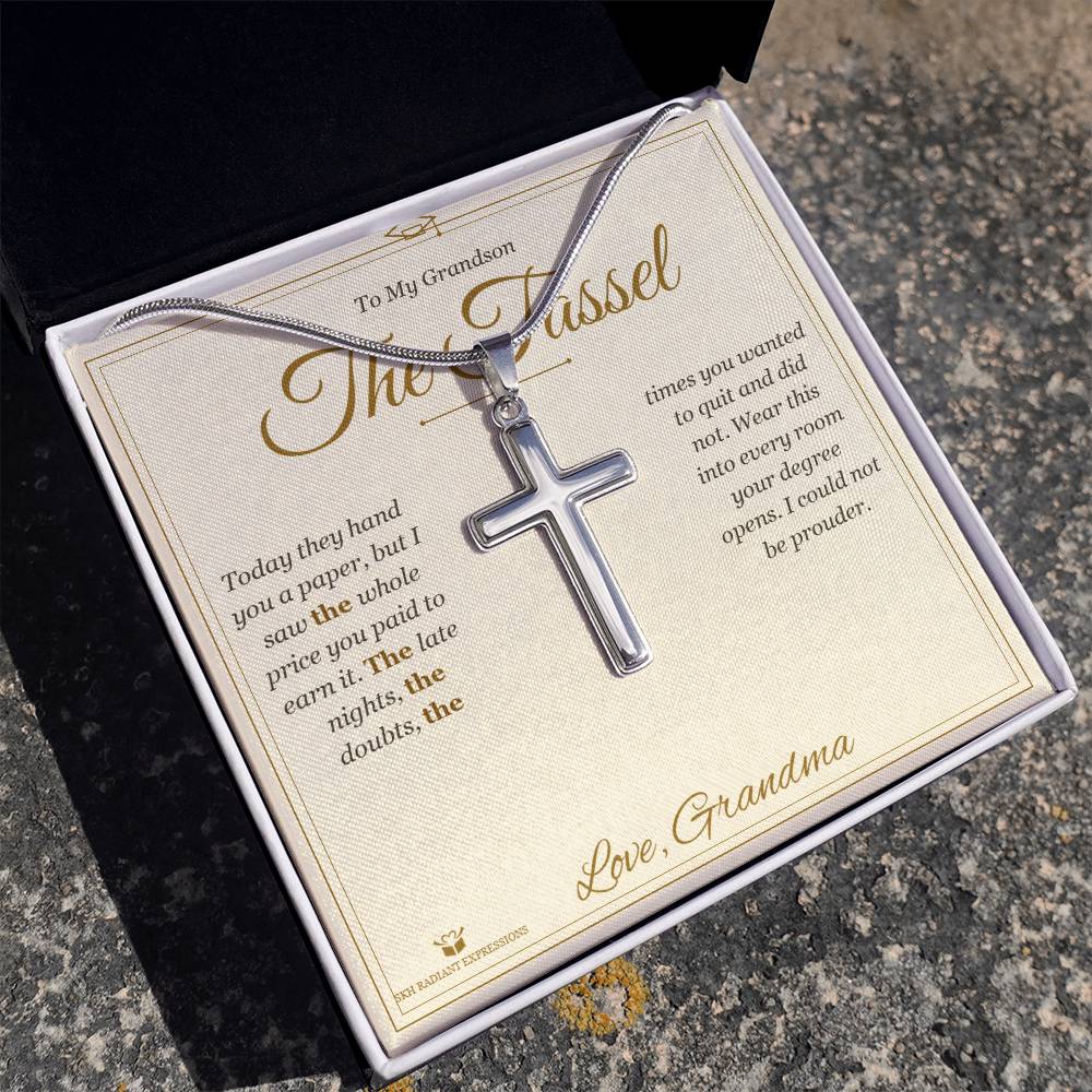 The Tassel - Artisan Cross Necklace for Grandson