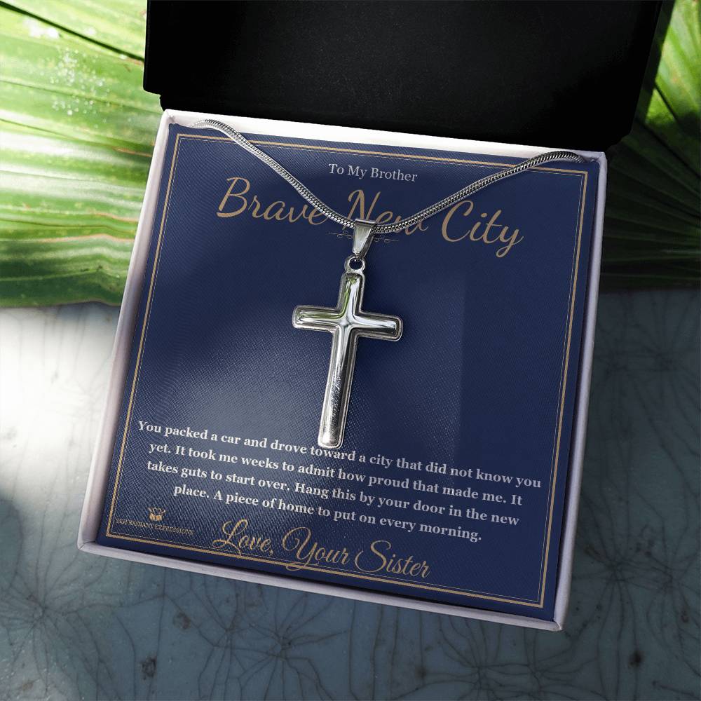 Brave New City - Artisan Cross Necklace for Brother
