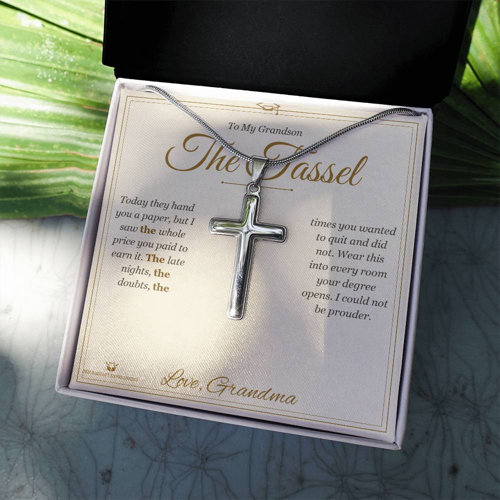 The Tassel - Artisan Cross Necklace for Grandson