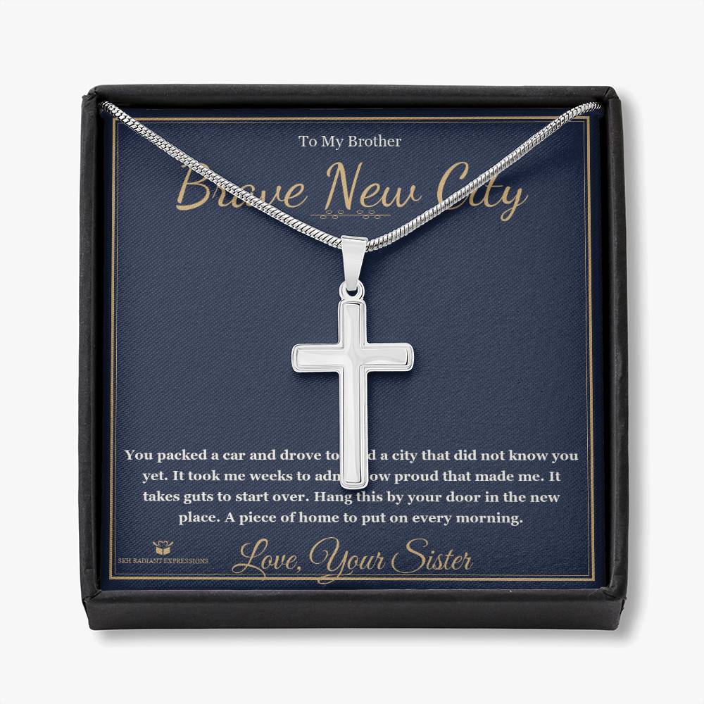 Brave New City - Artisan Cross Necklace for Brother