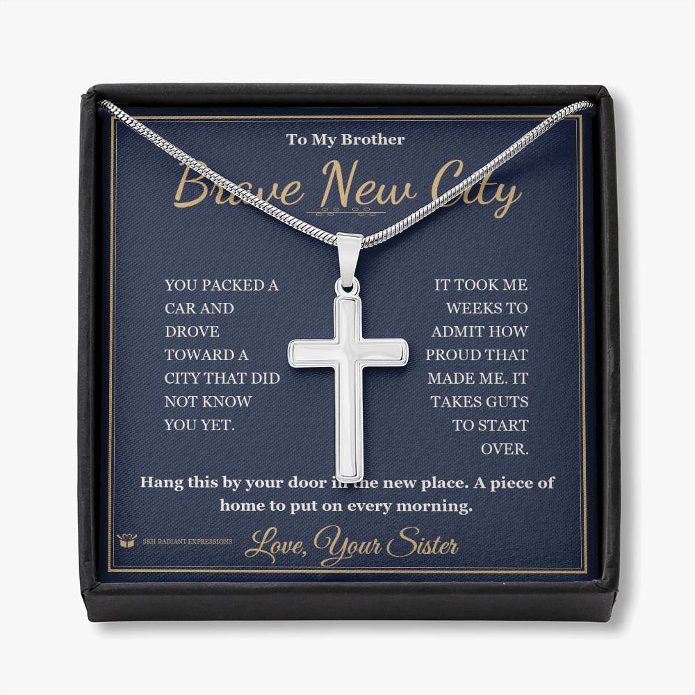 Brave New City - Artisan Cross Necklace for Brother