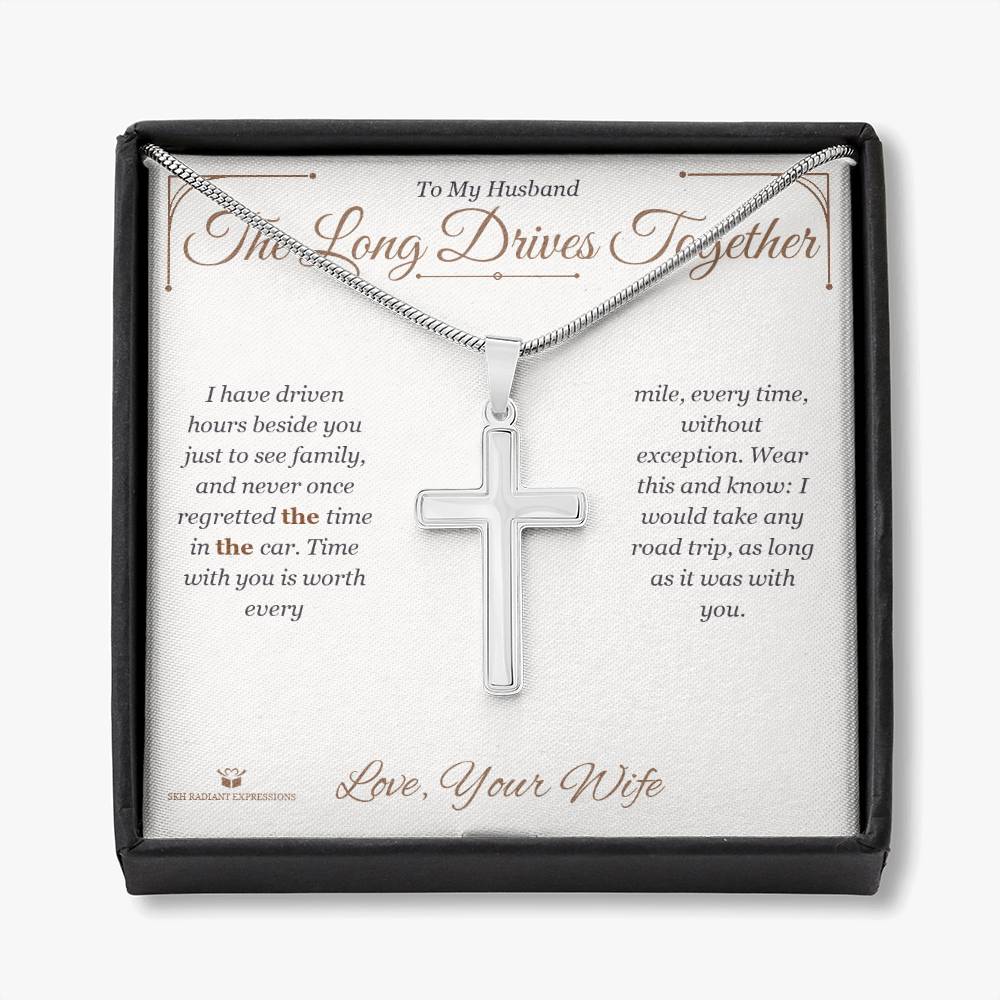 The Long Drives Together - Artisan Cross Necklace for Husband