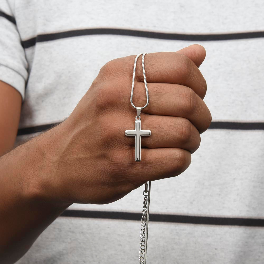 Your Loudest Fan - Artisan Cross Necklace for Brother