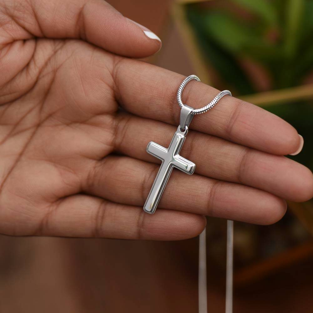 Small Hands, Big Brother Rules - Artisan Cross Necklace for Brother