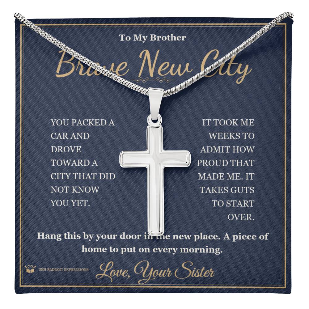 Brave New City - Artisan Cross Necklace for Brother