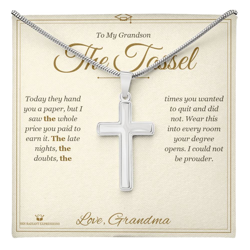 The Tassel - Artisan Cross Necklace for Grandson