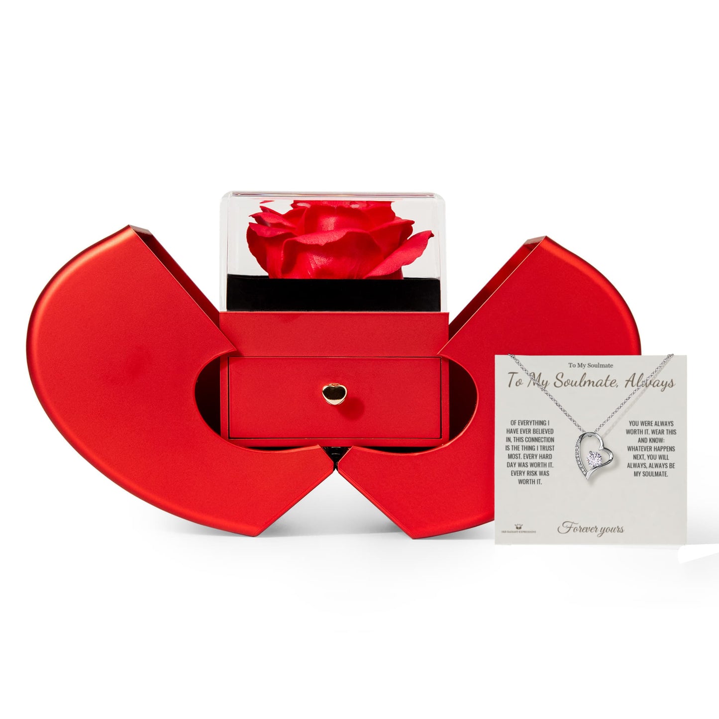 To My Soulmate, Always - Forever Love Necklace with Red Rose Box for Soulmate - personalized keepsake gift from SKH Radiant Expressions