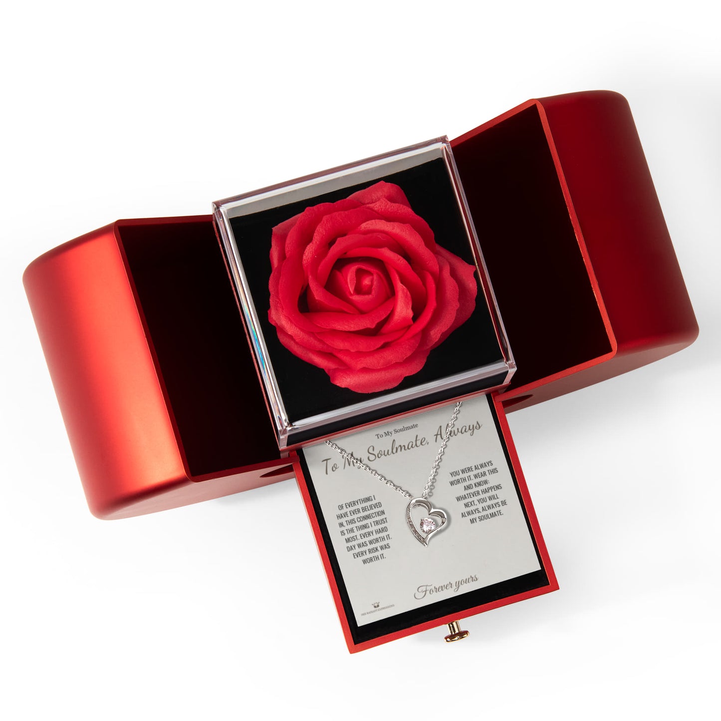 To My Soulmate, Always - Forever Love Necklace with Red Rose Box for Soulmate - personalized keepsake gift from SKH Radiant Expressions