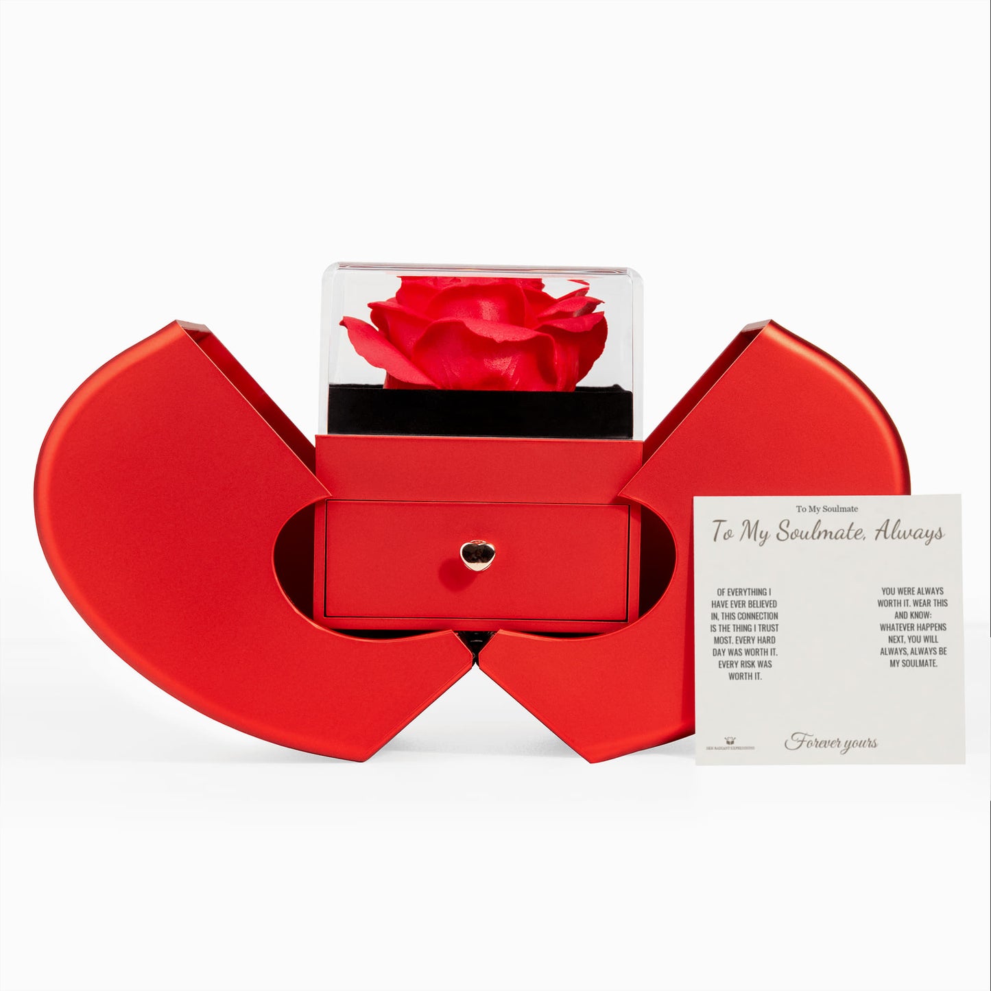 To My Soulmate, Always - Forever Love Necklace with Red Rose Box for Soulmate