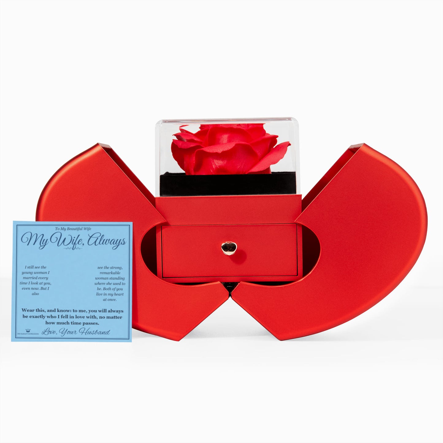 My Wife, Always - Forever Love Necklace with Red Rose Box for Wife