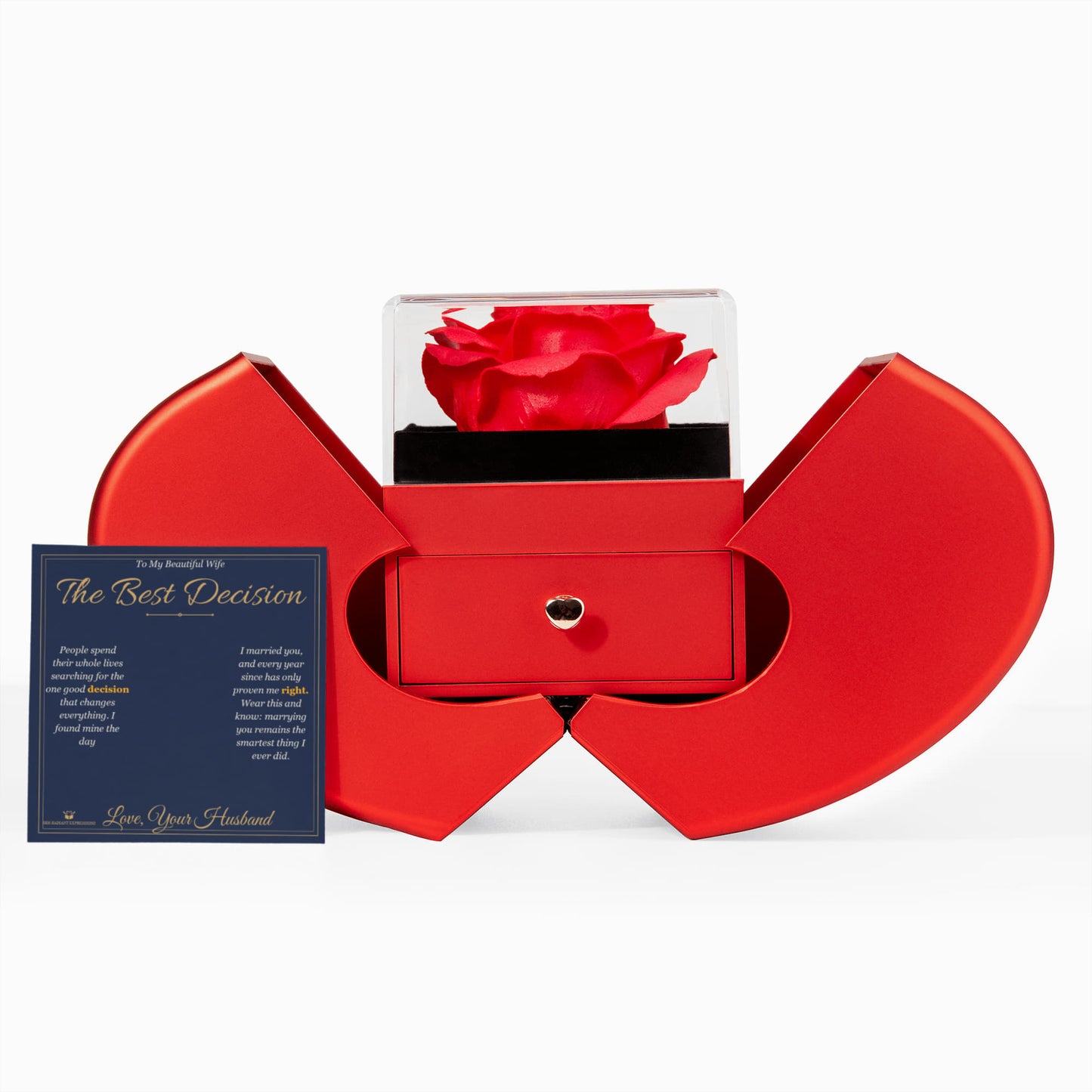 The Best Decision - Forever Love Necklace with Red Rose Box for Wife - personalized keepsake gift from SKH Radiant Expressions