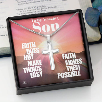 What does a Cross Necklace mean - gift for son