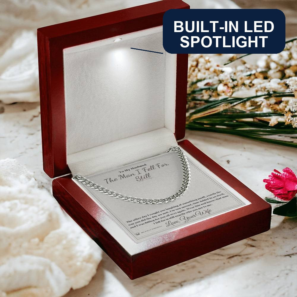 The Man I Fell For, Still - Cuban Link Chain for Husband - personalized keepsake gift from SKH Radiant Expressions