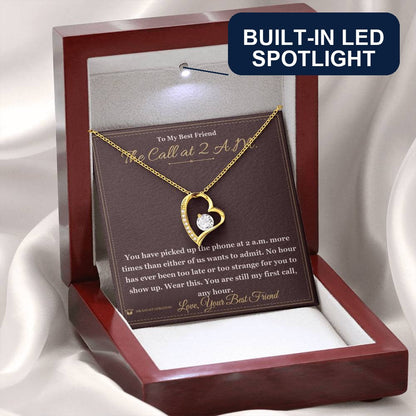 Forever Love Necklace engraved with your own words for best friend