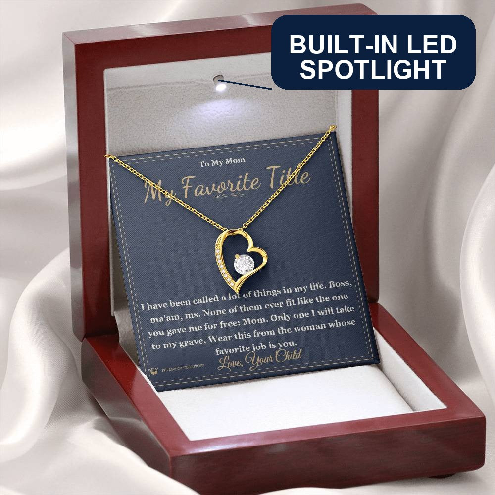 Forever Love Necklace engraved with your own words for mom