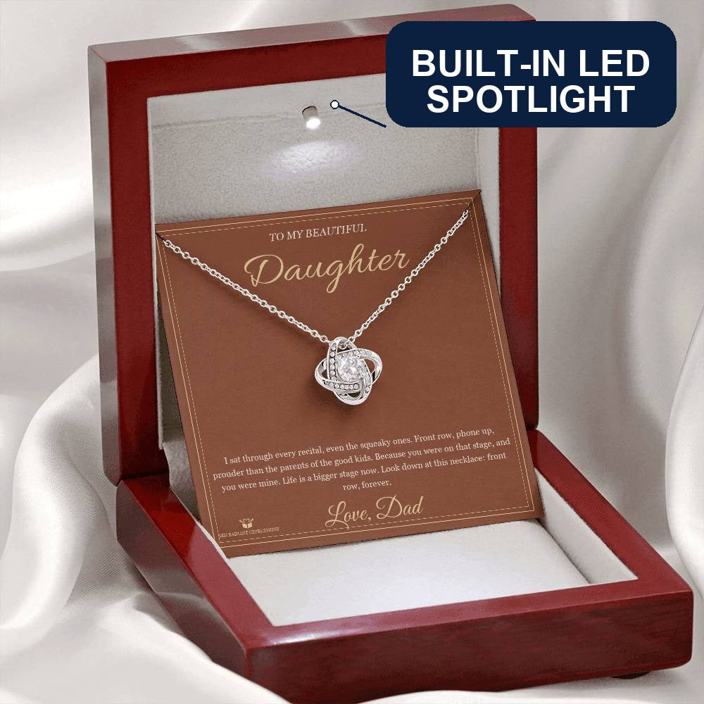 Front Row Forever - Love Knot Necklace for Daughter - personalized keepsake gift from SKH Radiant Expressions