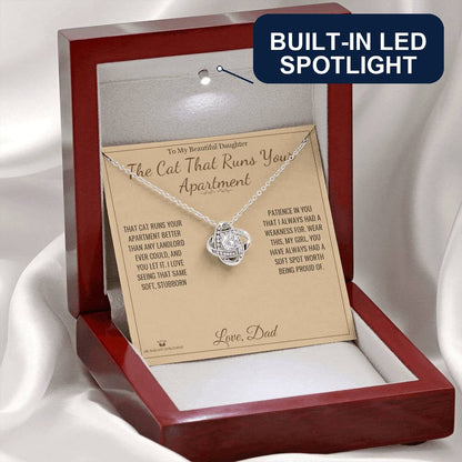 Love Knot Necklace with personalized message card for daughter