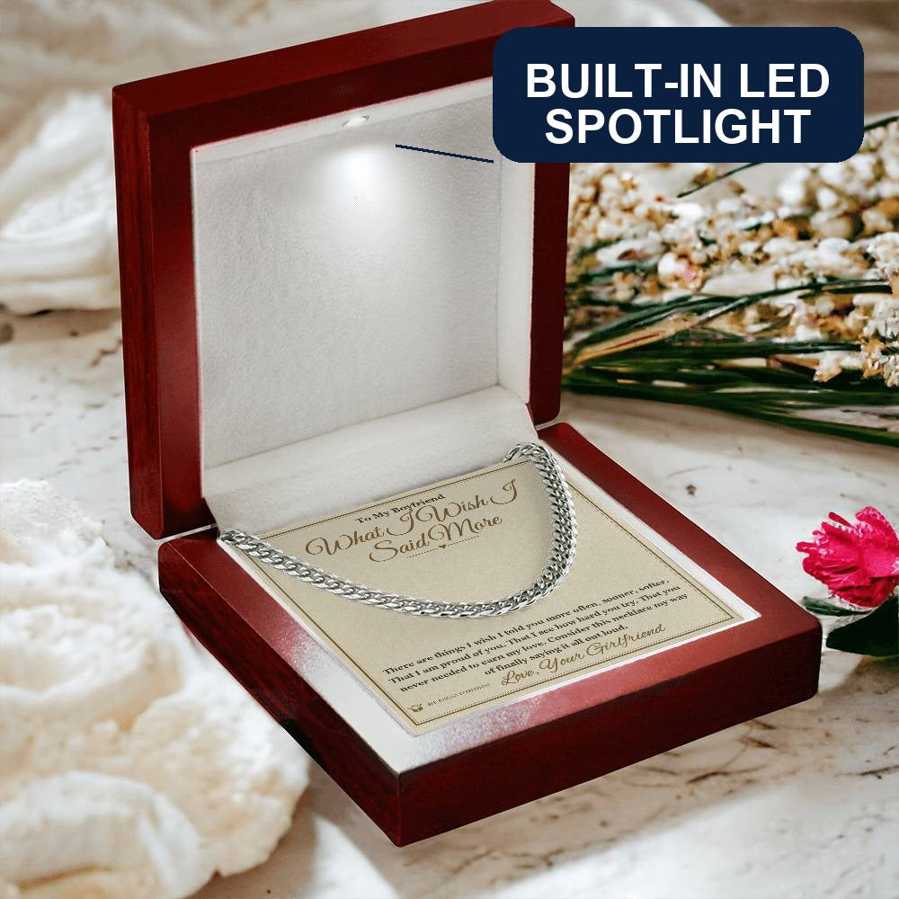 What I Wish I Said More - Cuban Link Chain for Boyfriend - personalized keepsake gift from SKH Radiant Expressions