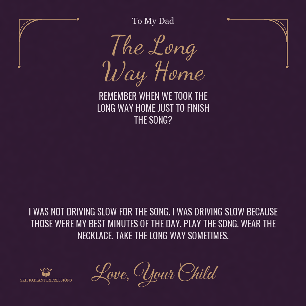 The Long Way Home - Cuban Link Chain for Dad - personalized keepsake gift from SKH Radiant Expressions