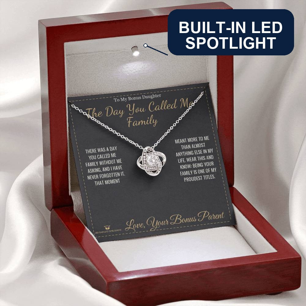 What does a Love Knot Necklace mean - gift for stepdaughter