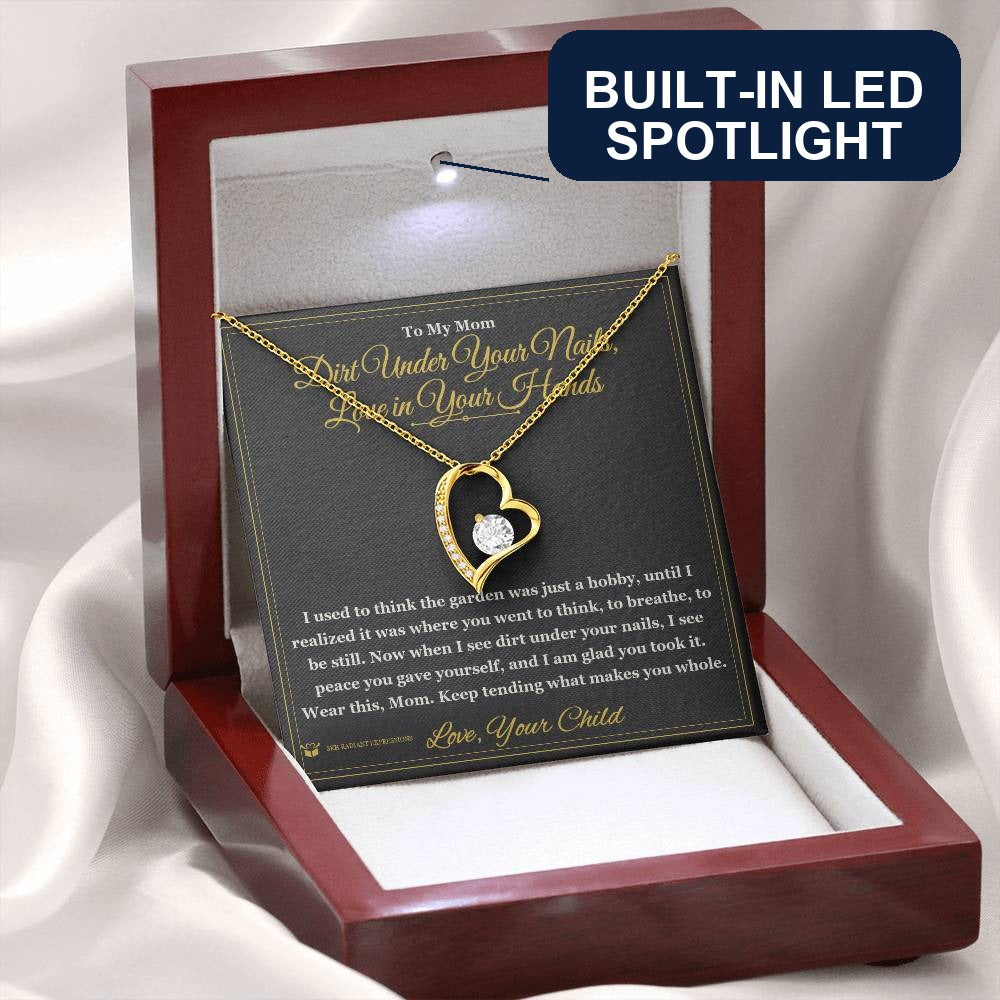 Forever Love Necklace engraved with your own words for mom