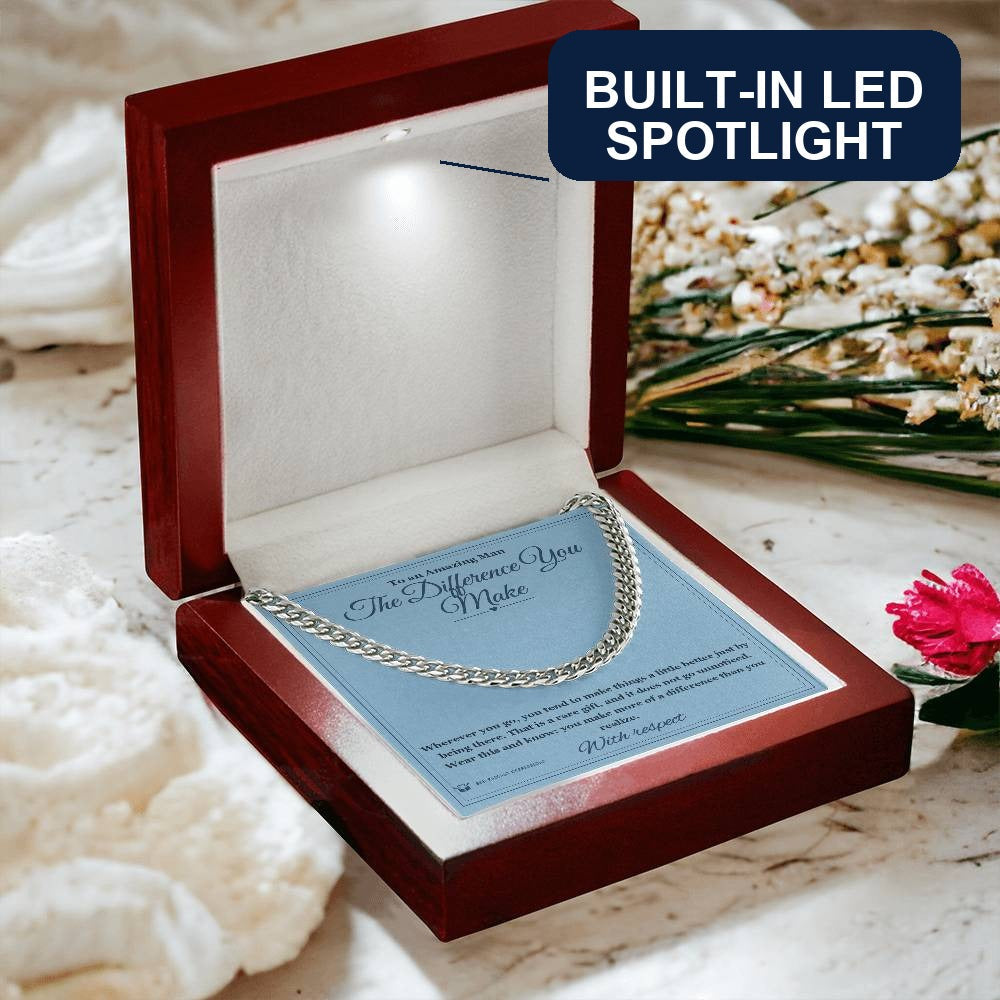 The Difference You Make - Cuban Link Chain for Him - personalized keepsake gift from SKH Radiant Expressions