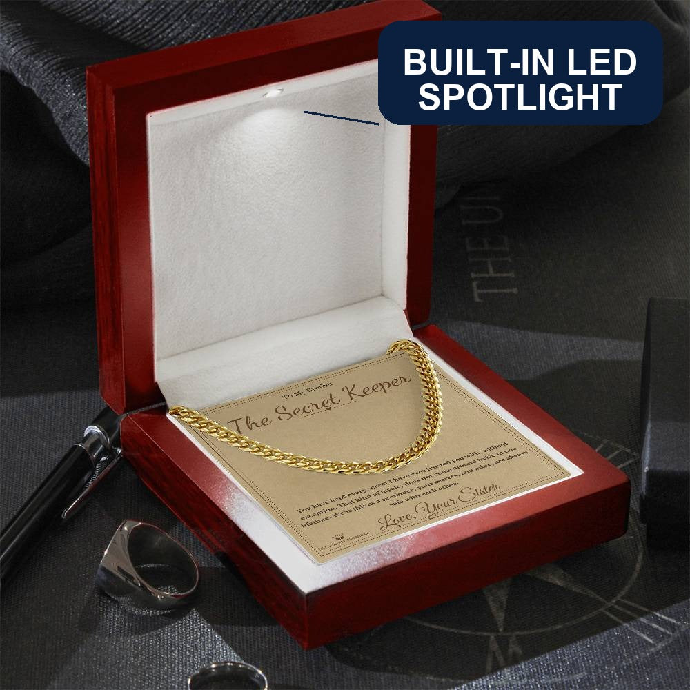 The Secret Keeper - Cuban Link Chain for Brother - personalized keepsake gift from SKH Radiant Expressions