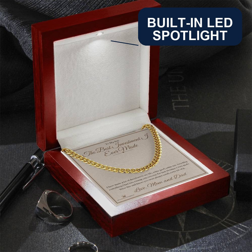 The Best Investment I Ever Made - Cuban Link Chain for Son - personalized keepsake gift from SKH Radiant Expressions