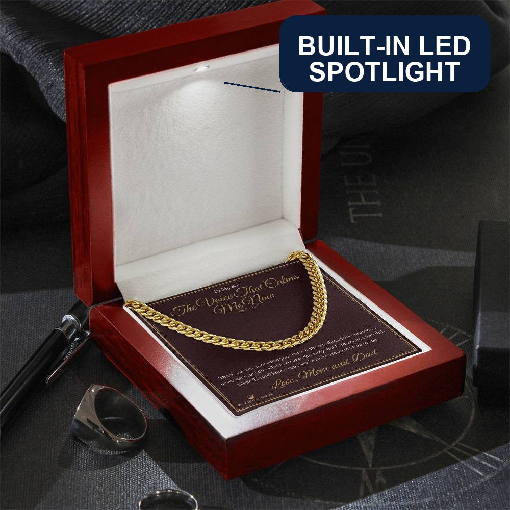 The Voice That Calms Me Now - Cuban Link Chain for Grandson - personalized keepsake gift from SKH Radiant Expressions