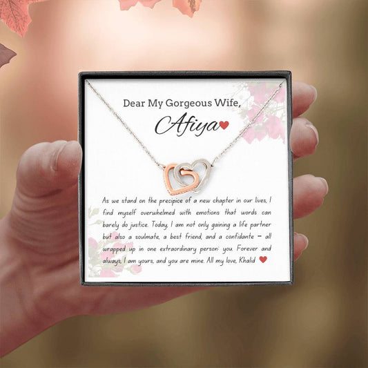 To My Gorgeous Wife - Interlock Heart Necklace