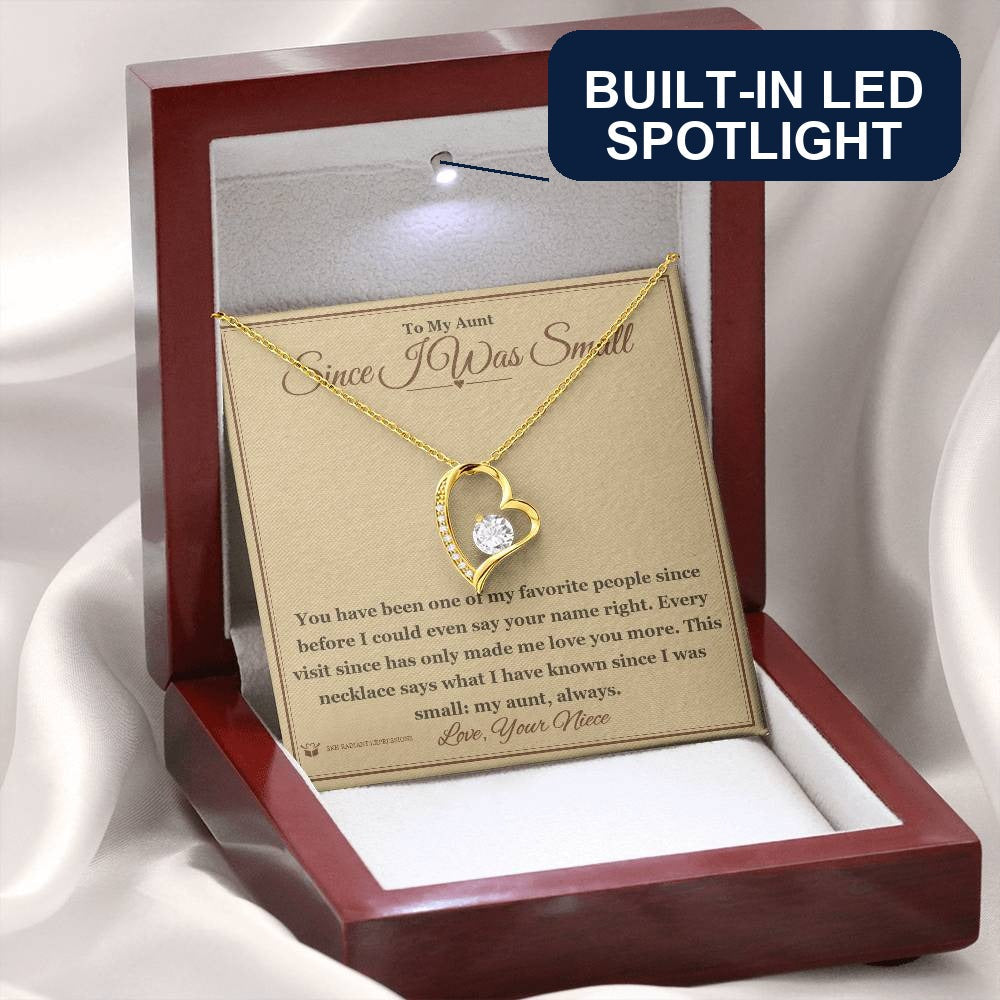 Forever Love Necklace engraved with your own words for aunt
