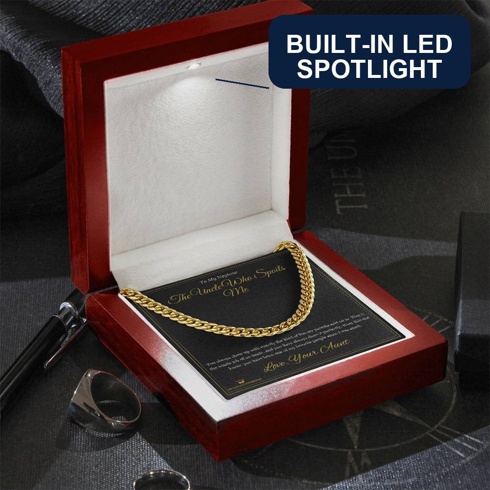 The Uncle Who Spoils Me - Cuban Link Chain for Nephew - personalized keepsake gift from SKH Radiant Expressions