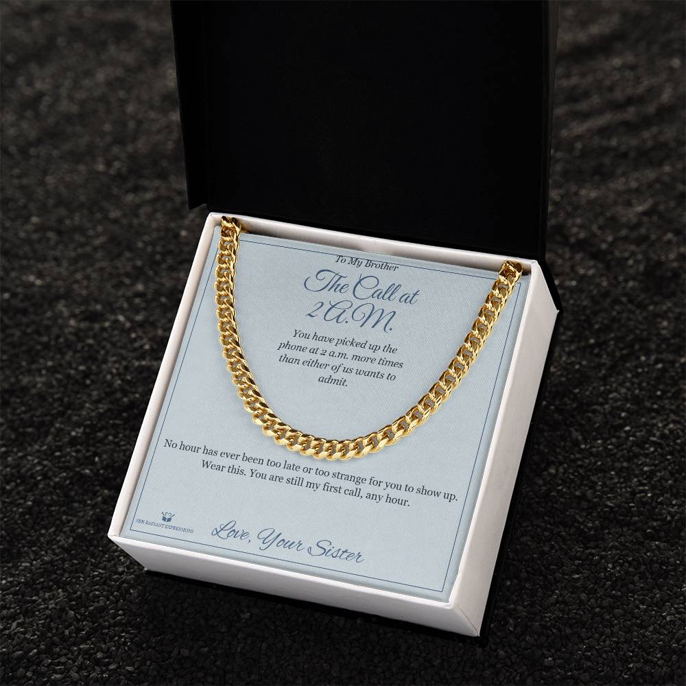 Cuban Link Chain gift for brother from Sister