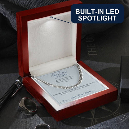 Engraved Cuban Link Chain with message for brother