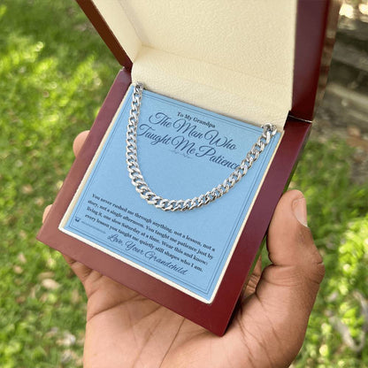 Engraved Cuban Link Chain with message for grandfather