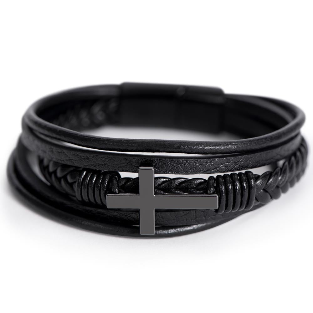 Coffee Before Anyone Else Was Awake - Men's Cross Bracelet for Grandfather