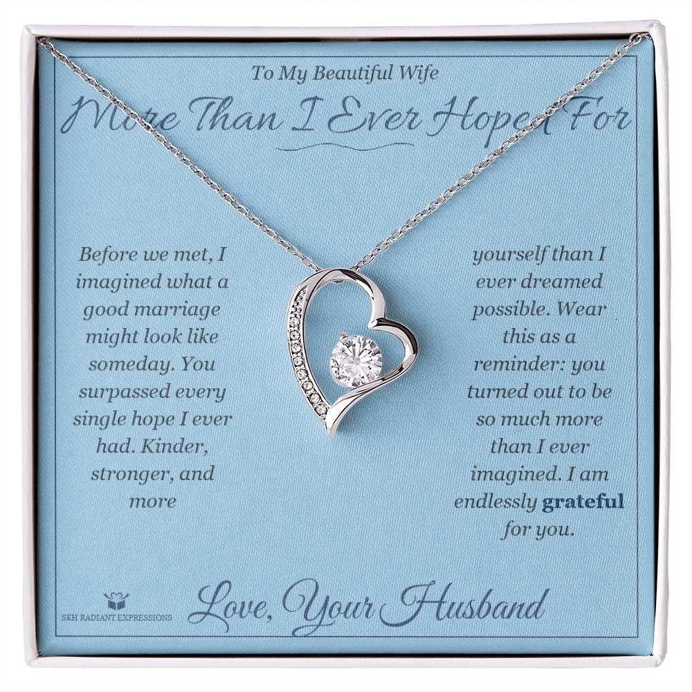Engraved Forever Love Necklace with message for wife
