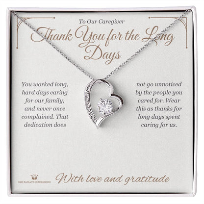 Personalized Forever Love Necklace for caregiver