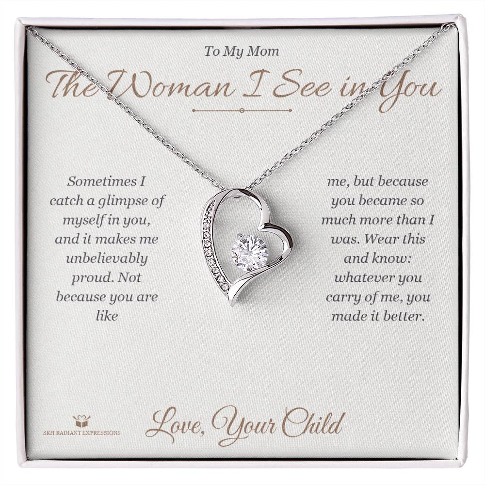 Forever Love Necklace with personalized message card for mom