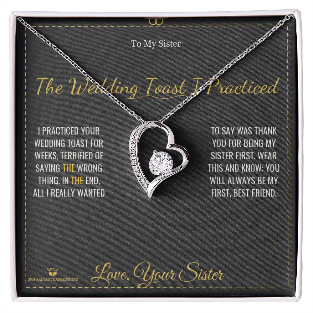 Engraved Forever Love Necklace with message for sister