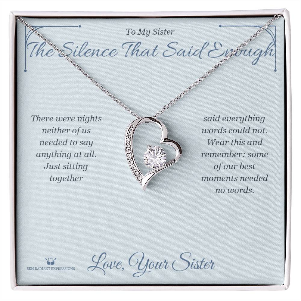 Engraved Forever Love Necklace with message for sister