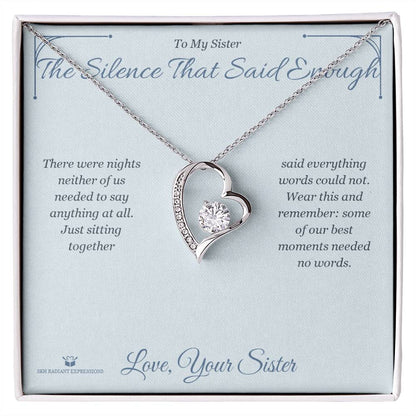 Engraved Forever Love Necklace with message for sister