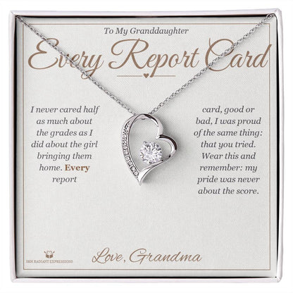 Engraved Forever Love Necklace with message for granddaughter