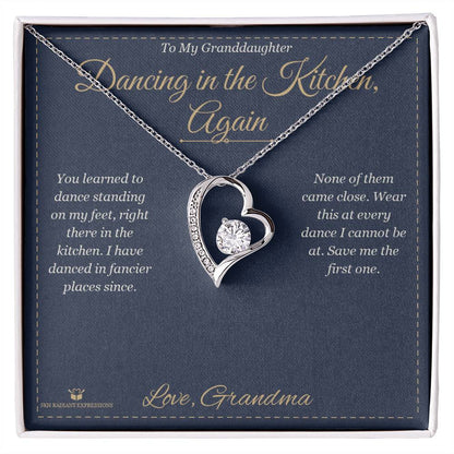 Engraved Forever Love Necklace with message for granddaughter