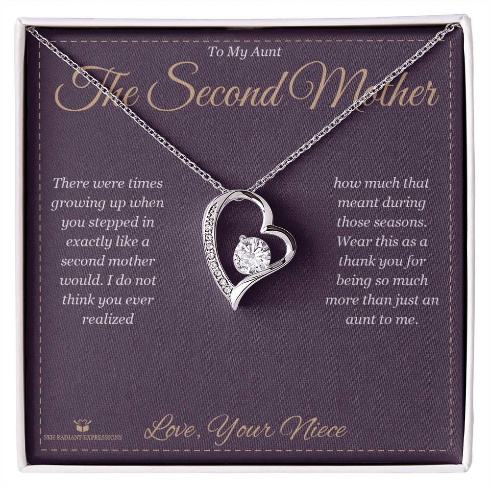 Engraved Forever Love Necklace with message for aunt