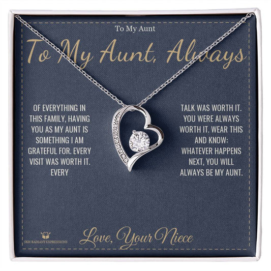Grateful for This Family Tie - Forever Love Necklace for Aunt