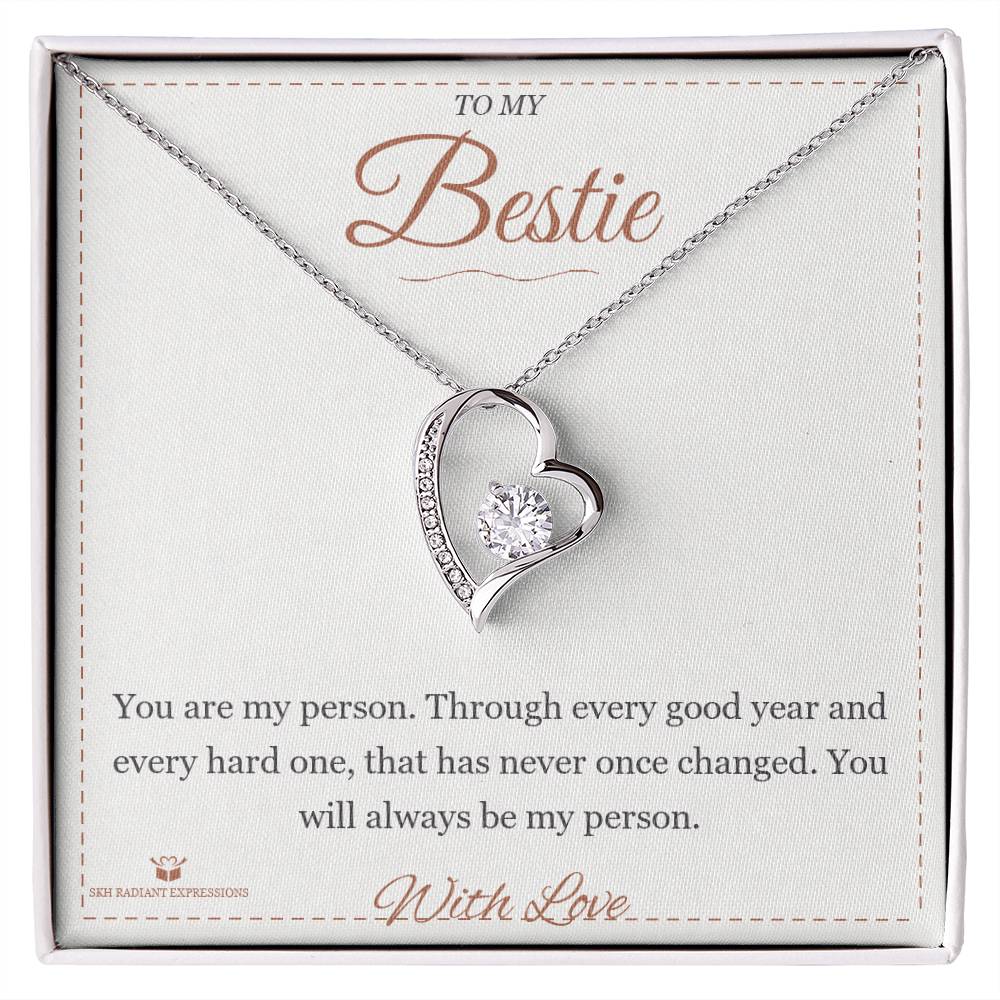 Engraved Forever Love Necklace with message for best friend