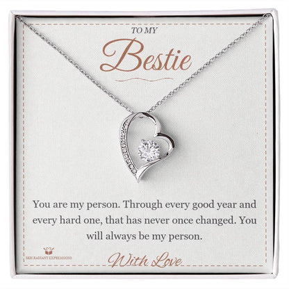 Engraved Forever Love Necklace with message for best friend