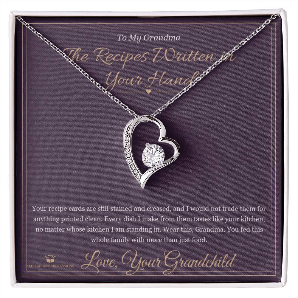 The Recipes Written in Your Hand - Forever Love Necklace for Grandmother - personalized keepsake gift from SKH Radiant Expressions